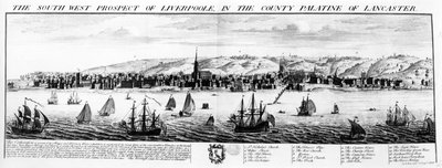 The South West Prospect of Liverpool, in the County Palatine of Lancaster, 1728 by Nathaniel and Samuel Buck